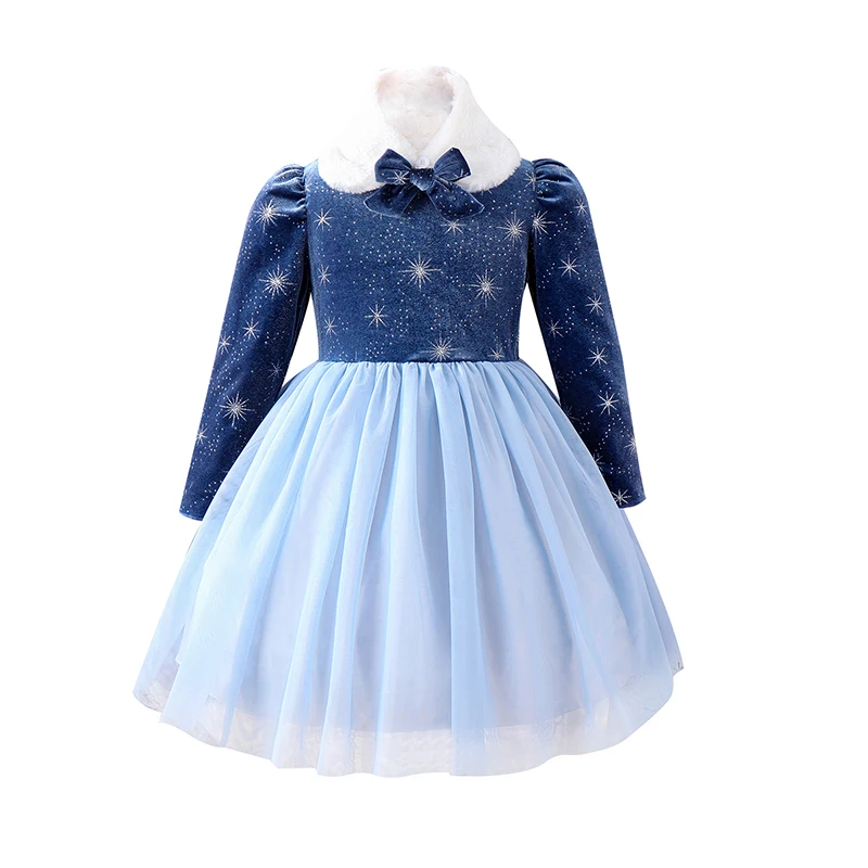 

Little Girl Toddler Baby Christmas Dresses Long Sleeve Velvet Lace Tulle Tutu Plaid Princess Dress Winter Outfits