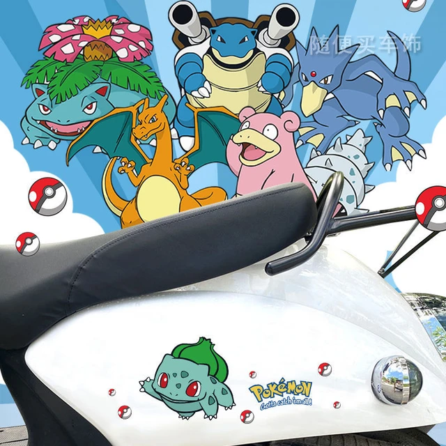 Pokémon pequeno dragão de fogo jenny tartaruga dos desenhos animados anime  adesivos de carro pokémon adesivos de anime crianças brinquedos presentes  de aniversário - AliExpress