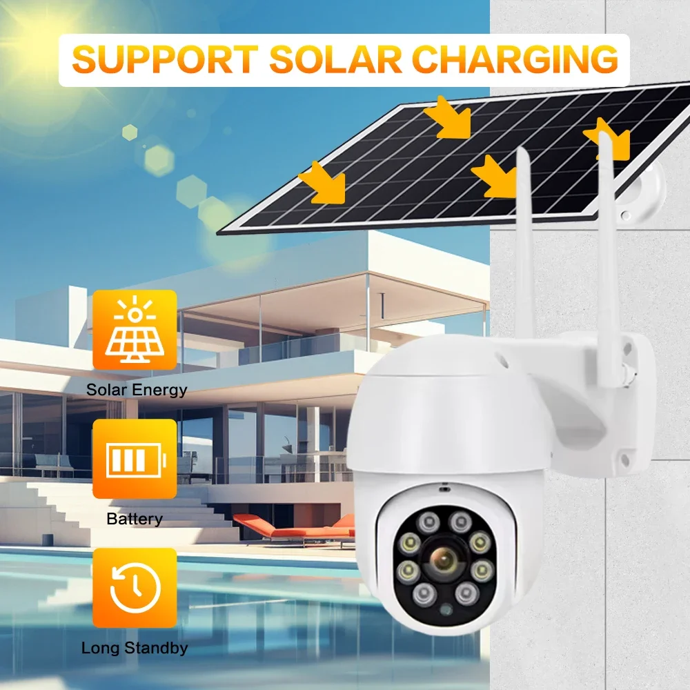 Tuya Smart Life Home 5MP Patrol Human Body Filtering 5W Solar Battery Wireless PTZ Outdoor WiFi PIR CCTV Auto Tracking Camera 2