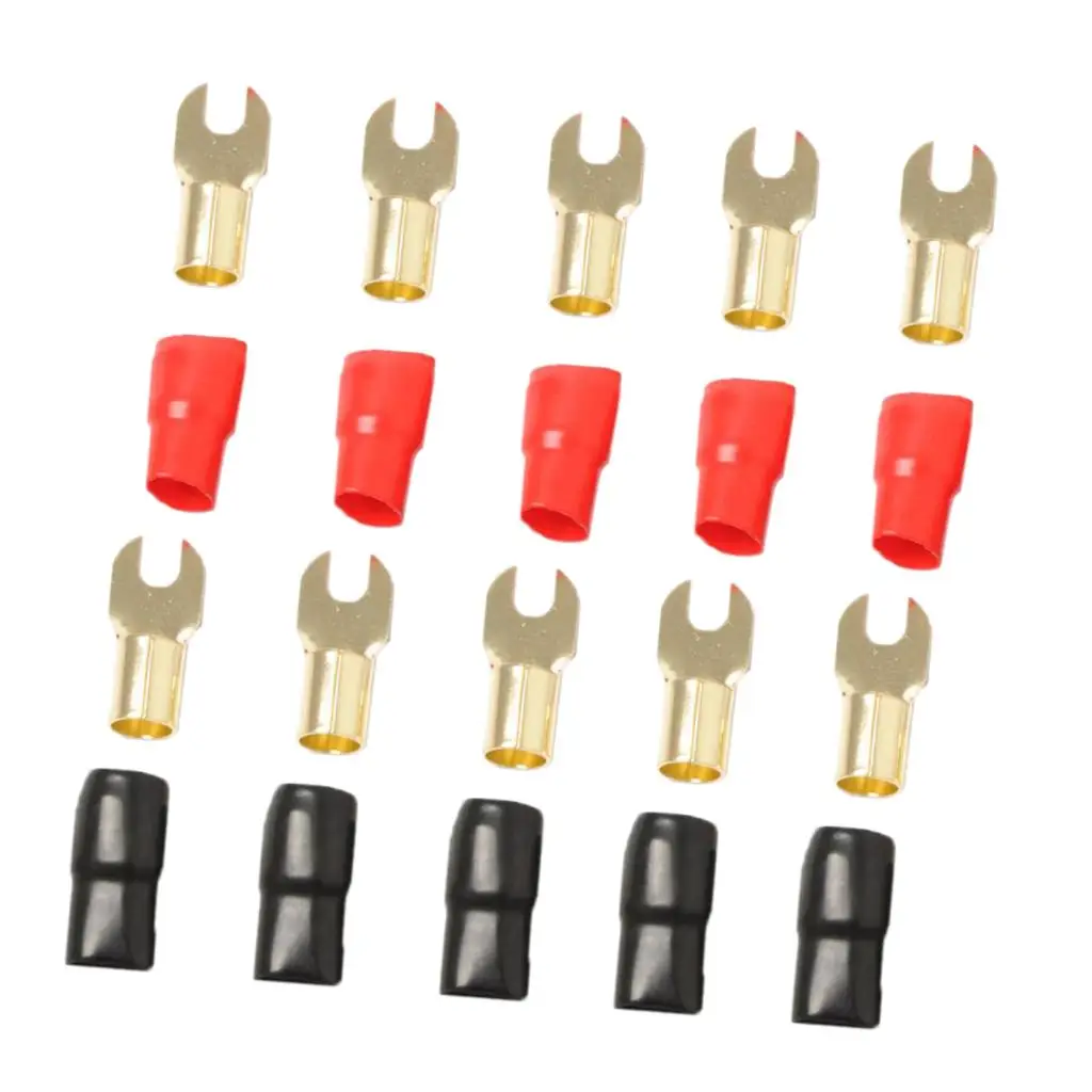 

5 Pairs 4 AWG Power Ground Wire Connectors Assortment Fork Terminals