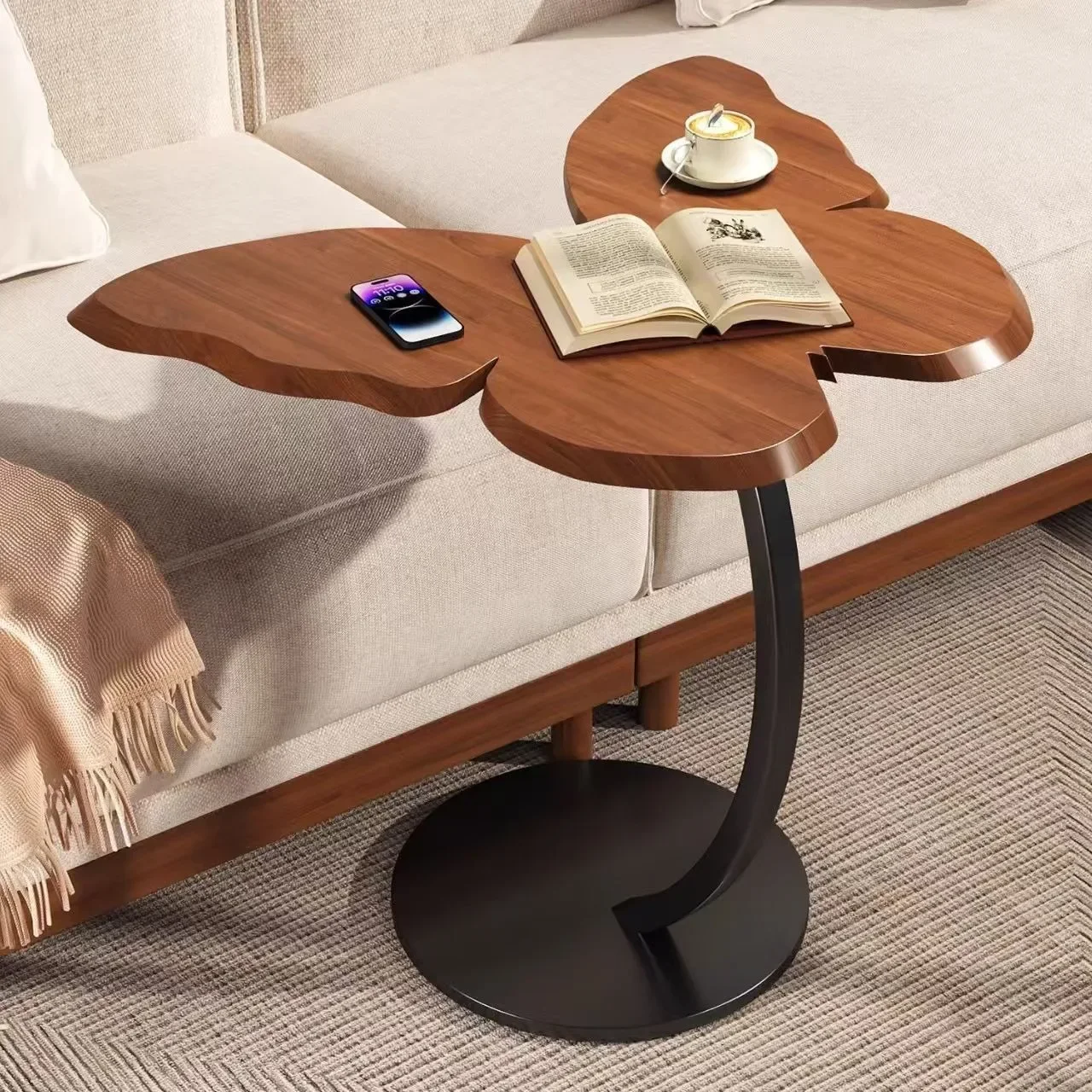 طاولة قهوة خشب جانبية مودرن