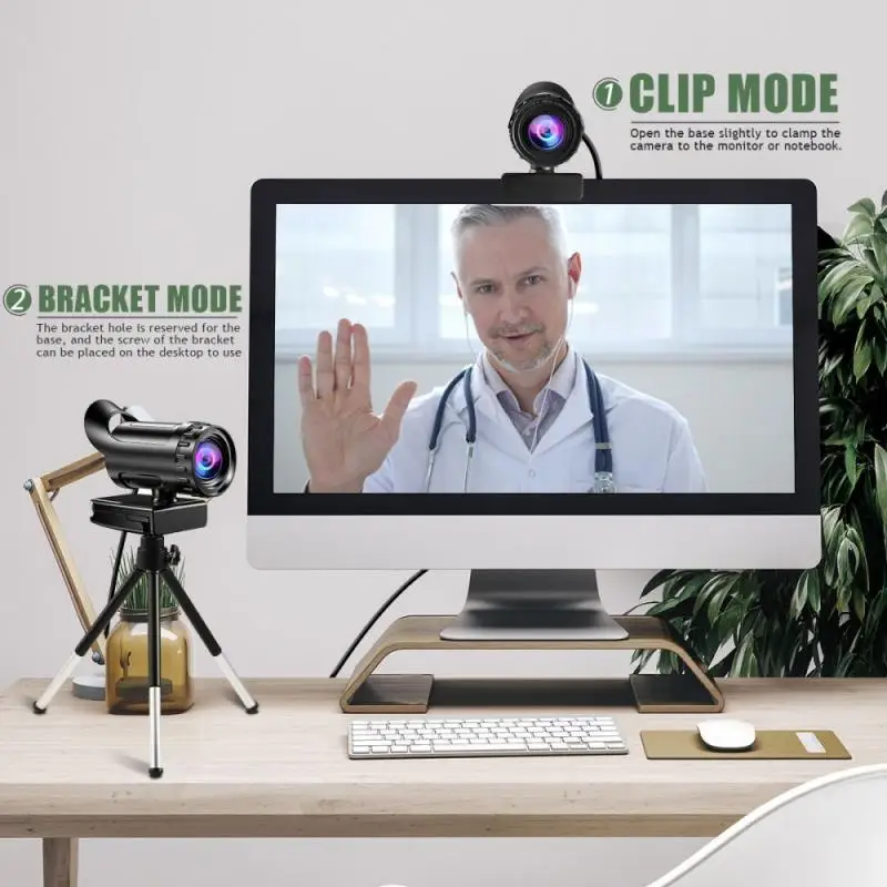 Autofocus 1080p/2K/4K Webcam Computer Camera HD Network USB Live Webcam 4k Rotatable with Tripod Mini Camera 5