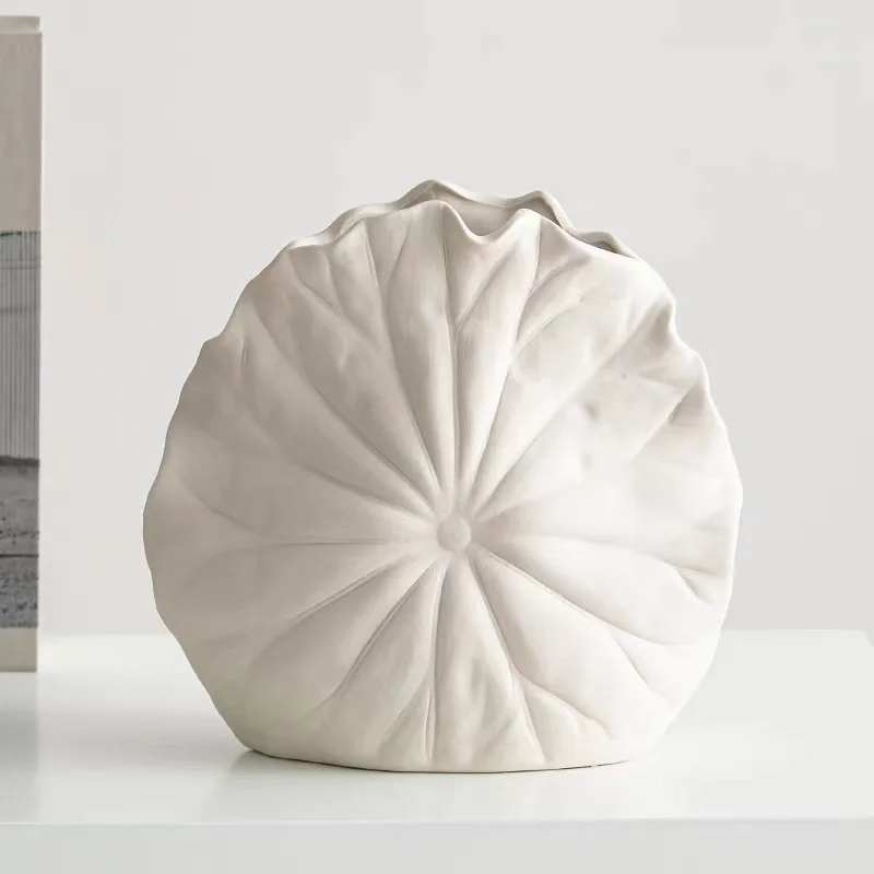 Ceramic Vase Sea Shell Lotus Leaf Leaf Shape Floral Arrangement Accessories Flower Vase Terrarium Room Decoration Accessories 3