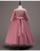 Little Big Girls Spring 3/4 Sleeves Lace Flower Girl Birthday Party Holiday Long Dress KLS1660 4