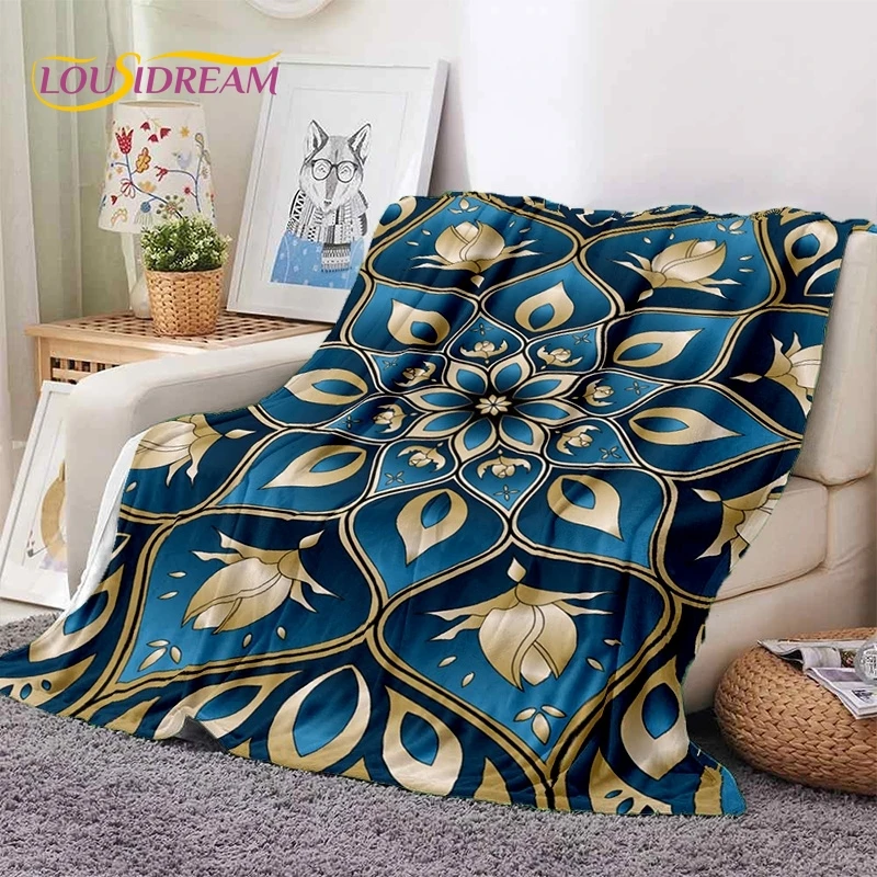 3D Mandala Yoga Flower Bohemia Meditation Soft Flannel Blankets Throw Blanket Picnic Beds Bedroom throw blanket