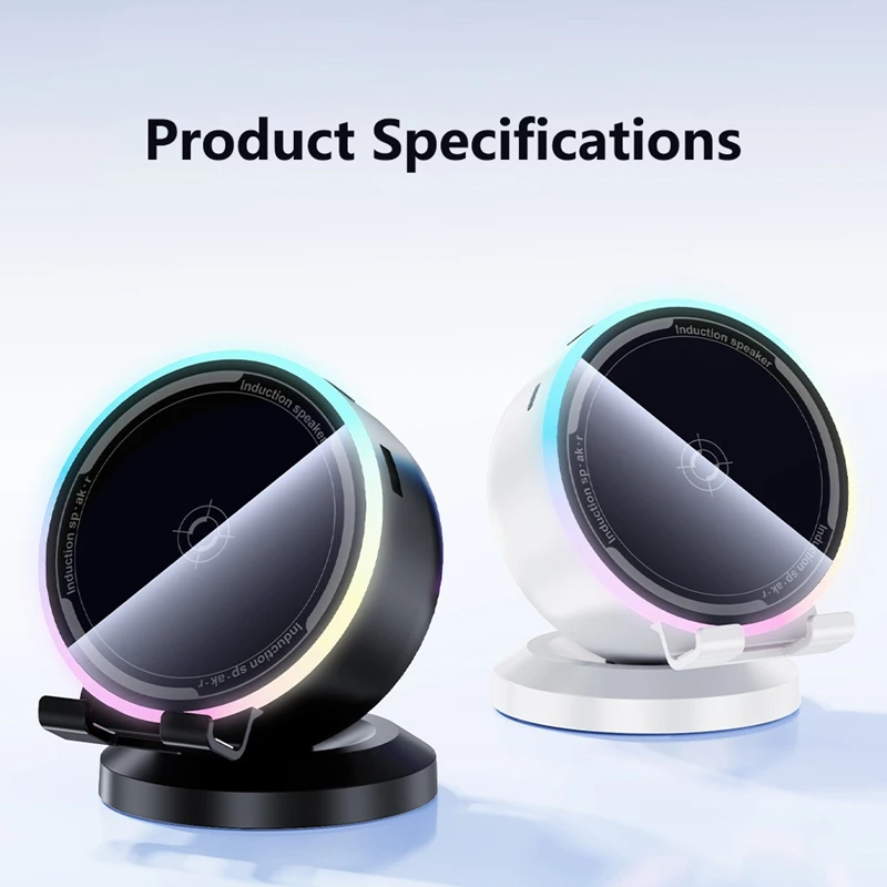 Sensore intelligente per supporto per cellulare, audio, luce RGB pulsante, altoparlante Bluetooth multifunzione da tavolo 2026_voghion.com