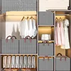 Fabric Storage Bins with Metal Frame Large Clothes and Pants Storage Baskets for Closet Organizing Rectangle Household Handing 3