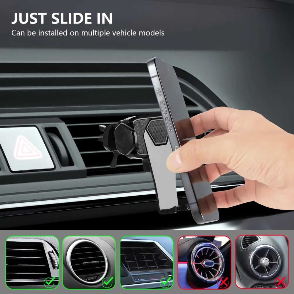

Car Phone Holder Vent Clip Mount Stand 360° Rotation Navigation Bracket Automobile Cradles For Smartphones