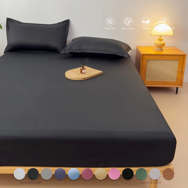 Drap-housse en coton à bords élastiques, housse de protection respirante pour matelas simple/Double/King/Queen Bed 160x200 3