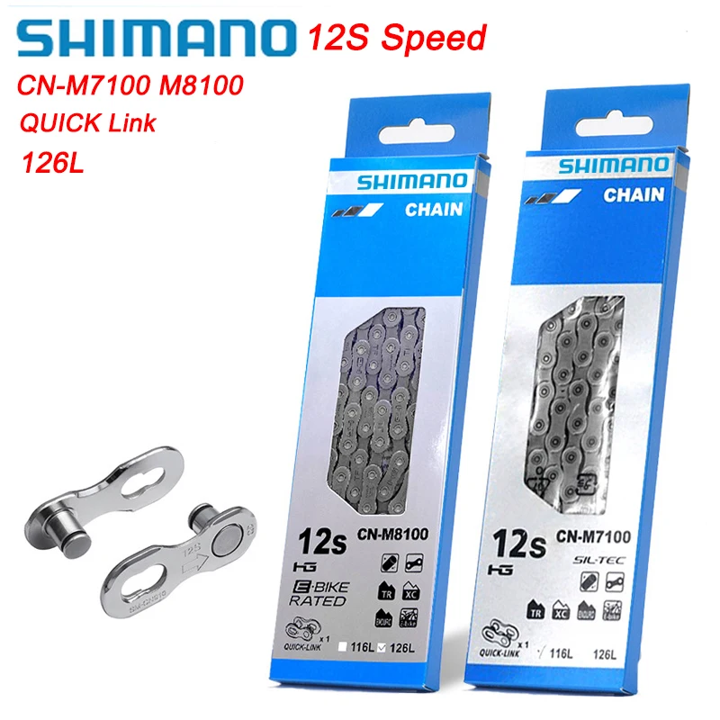 

Shimano DEROE 12 Speed Bike Chain SLX XT CN-M7100 M8100 12V Road MTB Bicycle 126L CN-M7100 M8100 Chain with Quick Links Original