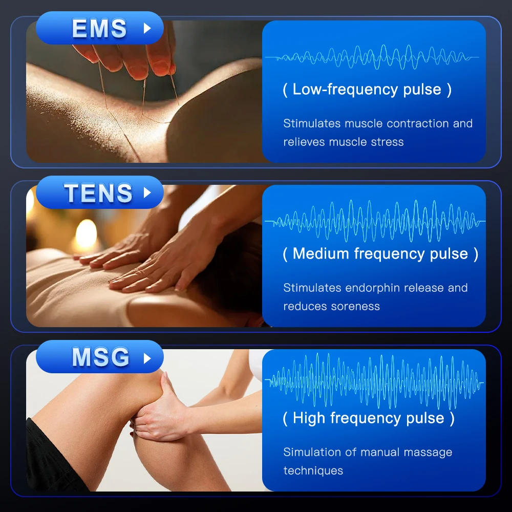 Electric 9 Modes Digital Therapy Muscle Stimulator Physiotherapy Microcurrent Low Frequency TENS Pulse Body Massager 6