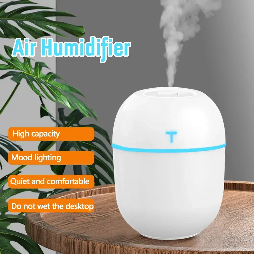 220ML Mini Air Humidifier Night Light USB Plug-in Cool Mist Sprayer Car Bedroom Office Home