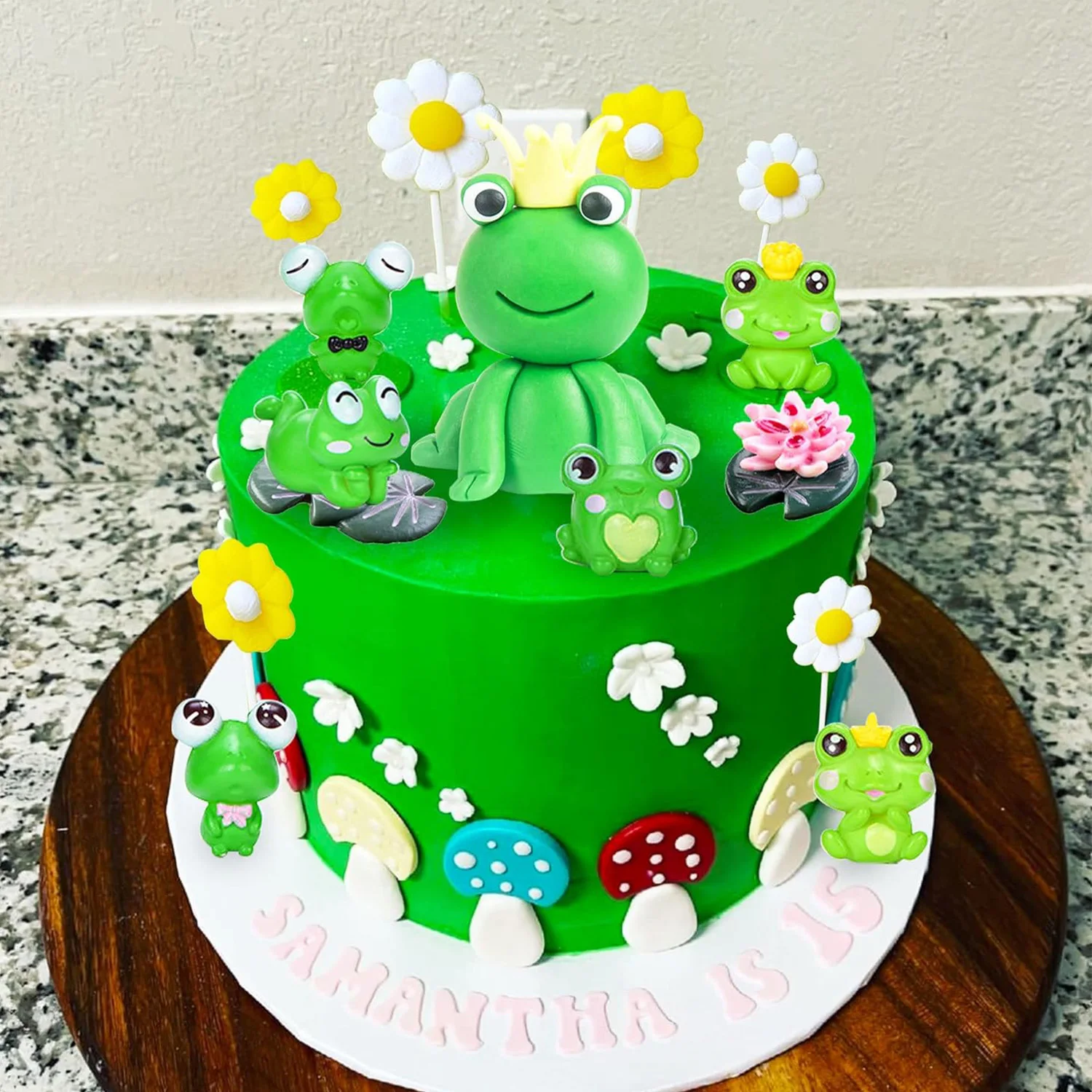 Frog Cake Decoration Frog Cake Topper Garden Cake Decoration Daisy