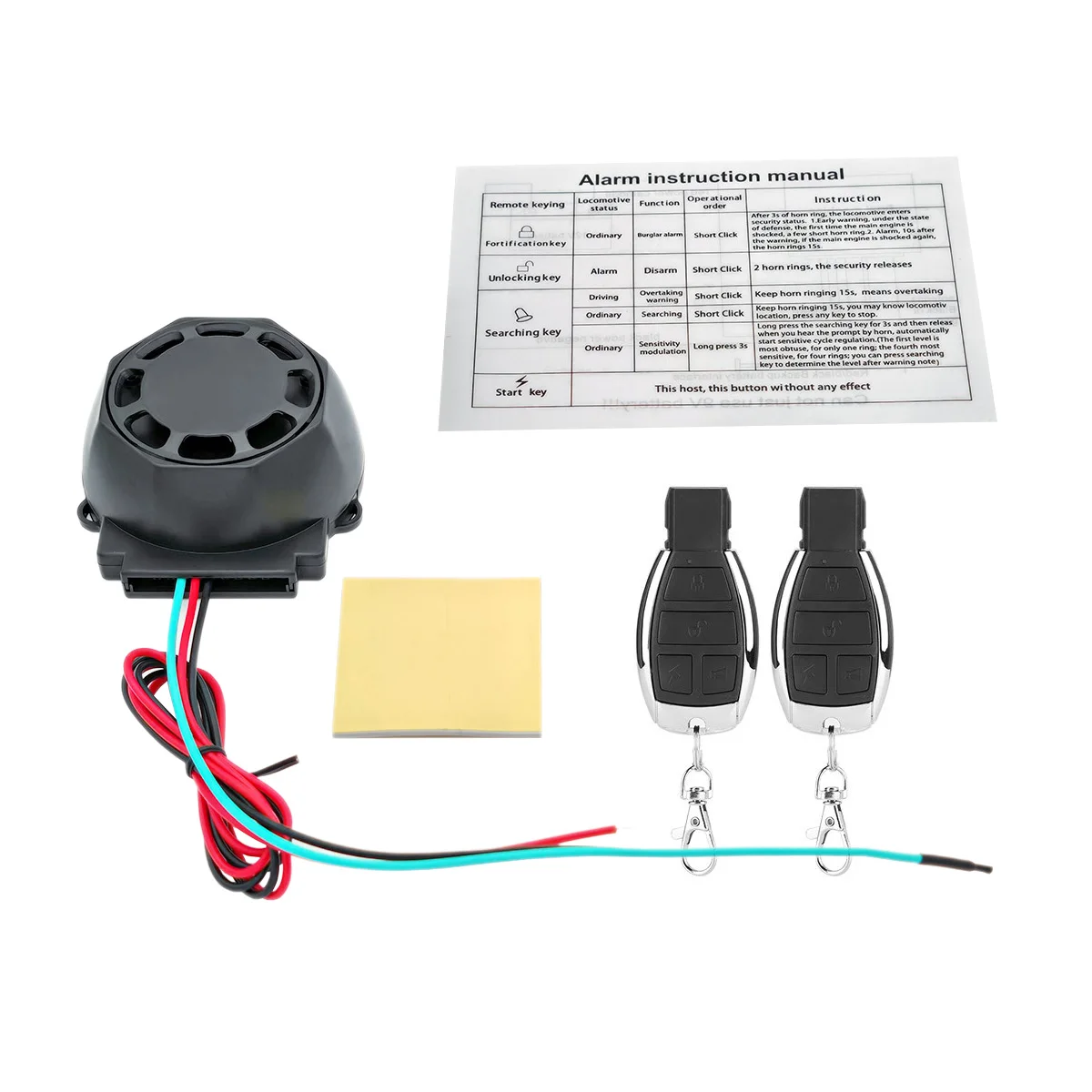 Motorcycle Alarm 12V Adjustable Vibration Sensitivity