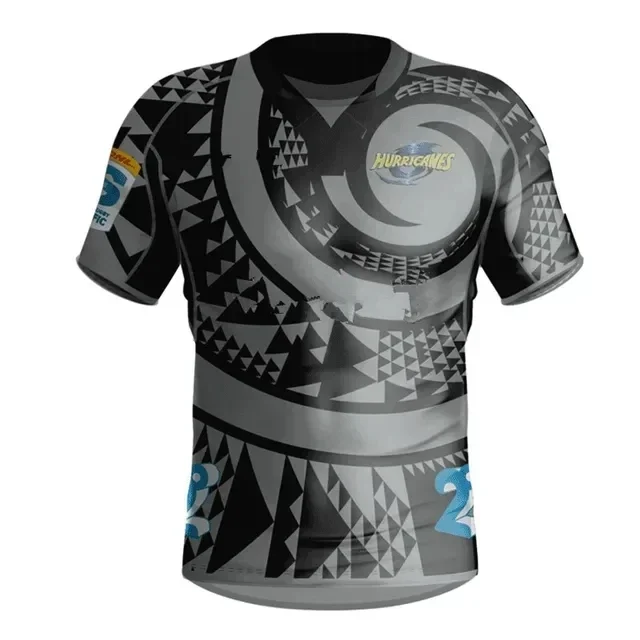 thumbnail image 1 of Pantalones cortos de la camiseta de Super Rugby de local/visitante de los Hurricanes 2024 - Talla para hombre: S-5XL (nombre y número impresos) Calidad superior, 1 of 5