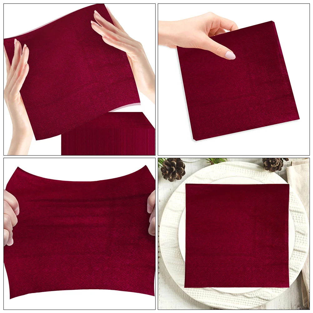 20 Pcs Solid Color Napkin Drinks Cocktail Napkins Bathroom Tissue Paper Birthday Baby Shower Bride Colored