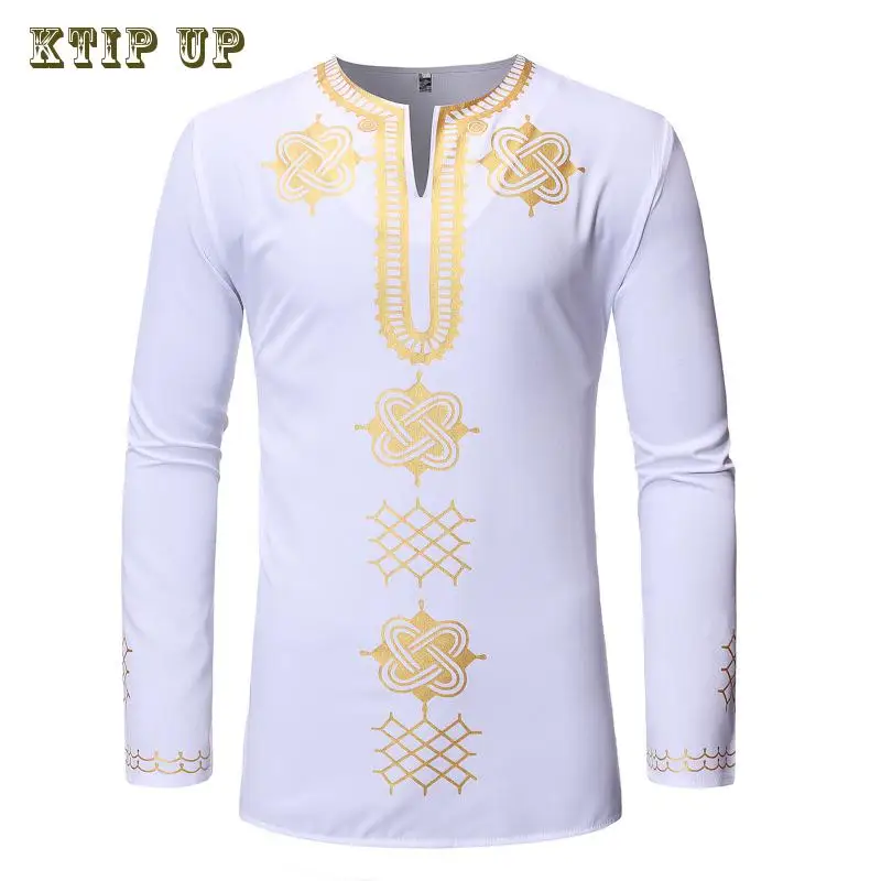 

Африканская племенная длинная рубашка Дашики, новинка, приталенная рубашка с длинным рукавом и воротником-стойкой, женская мусульманская рубашка