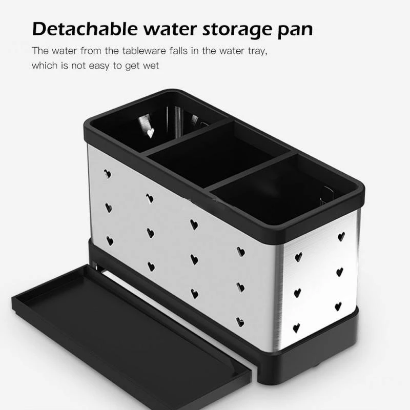 

Kitchen Cutlery Storage Racks Drain Tableware Holder Chopstick Spoon Fork Storage Box Rack Chopsticks Cage Save Space Lid Rack