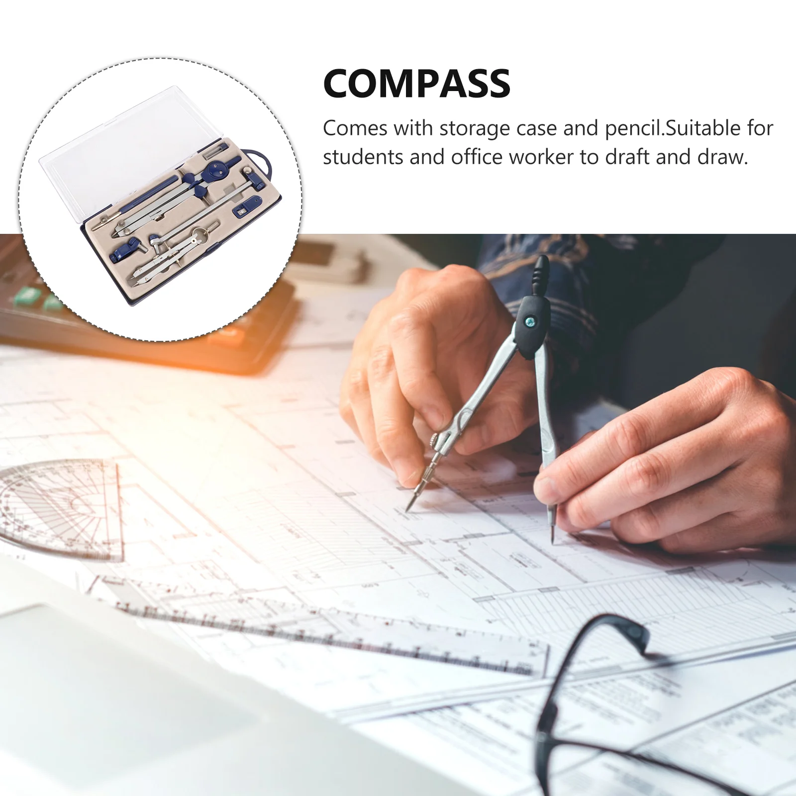 Professional Drafting Compass Set Precision Drafting Drawing for Students Office Worker
