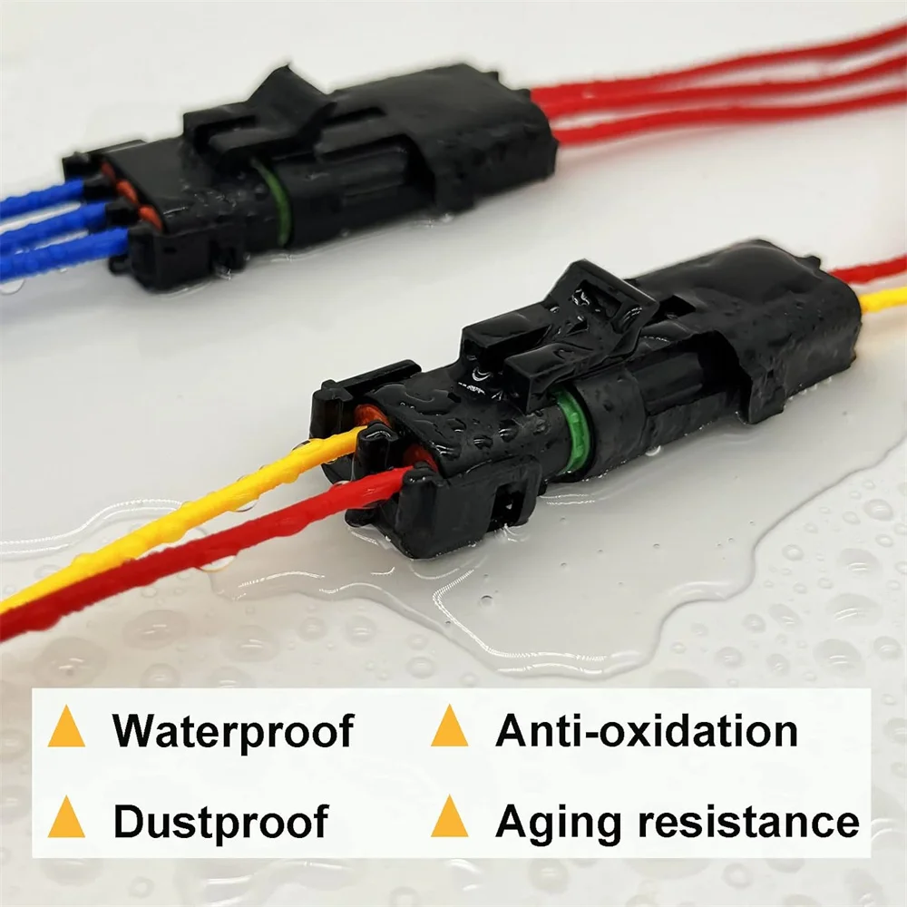 10er-Set 2,5mm Wasserdichte Elektrische Kabelverbinder 2-Pin Weather Pack GM Automotive Buchse Stecker 18-14 AWG für Delphi – Detail 7