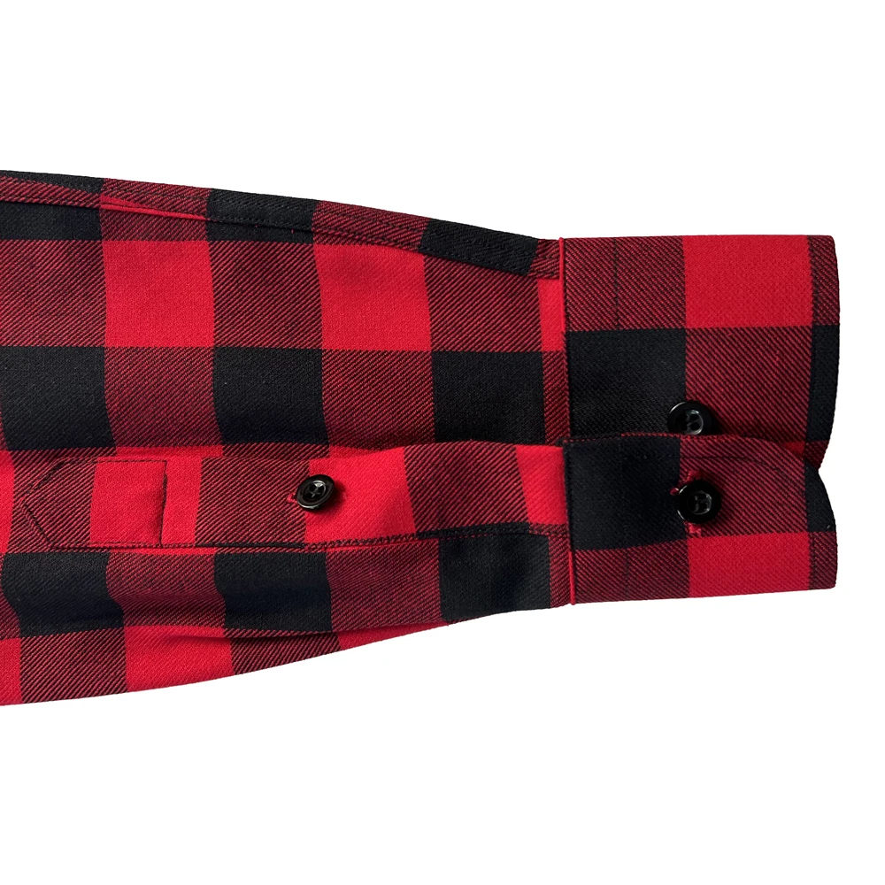 2026 Autumn Winter Spring Black Red Brushed Warm Custom Made Dress Shirts For Man Mens Shirts Casual Dress Shirt Man Dress Shirt