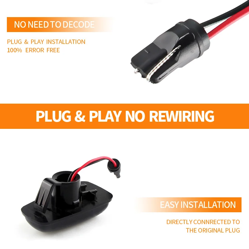 Clignotants Dynamiques LED Séquentiels - Compatible Peugeot, Citroën, Renault - Pour 106, 306, Berlingo, Jumpy, Etc. - 11