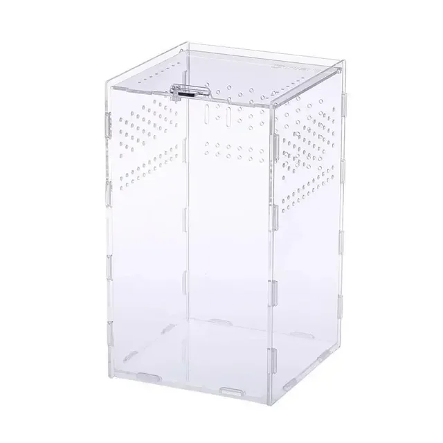 Acrylic Transparent Reptile Terrarium Breeding Box Turtle Cage Nano Arboreal Tarantula Enclosure Dearded Dragon Reptiles Habitat 6