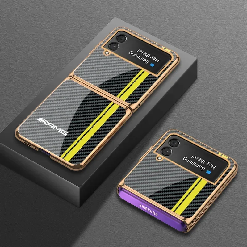 غلاف حماية فاخر مطلي بالمعدن من ألياف الكربون مع ز...