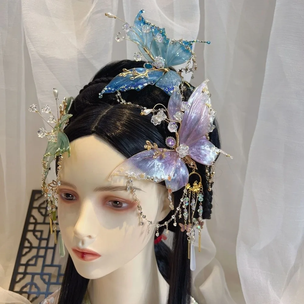 Sweet Fairy Wing Hair Clips Handmade Tassel Hair Clip  Tassel Hair Clip Colorful  Hair Claw Girls Accessories