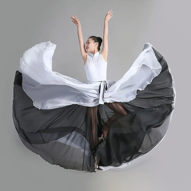 CVFRTT 1 Gonna Lunga Da Balletto Nera, Gonna In Chiffon Da Donna, Gonna A Portafoglio Da Donna, Gonna Lunga In Tulle Da Donna, Accessori Per L'Allenamento Della Danza