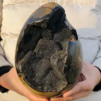Natural Turtle Back Stone Egg Shape Dragon Crystal Crack Mineral SpecimenHome Office Hallway Decoration Healing Gift 2