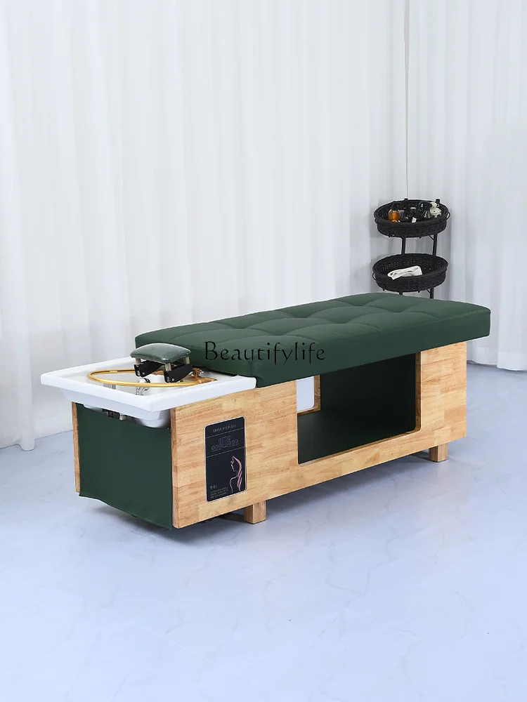 For Hair Salon High-End Ear Cleaning Water Circulation Fumigation Solid Wood Thai Shampoo Chair head therapy bed water circulation high grade shampoo chair thai massage lying completely flushing bed ear cleaning bed