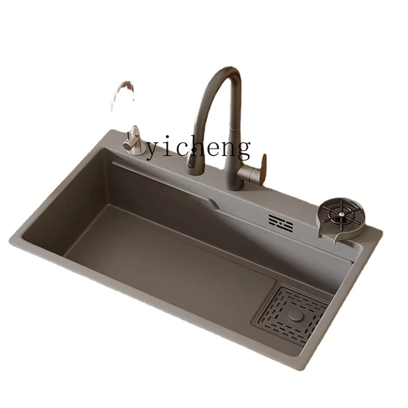 

Xl Kitchen Sink Nano Coating 304 Stainless Steel Large Single Sink Square Drainer