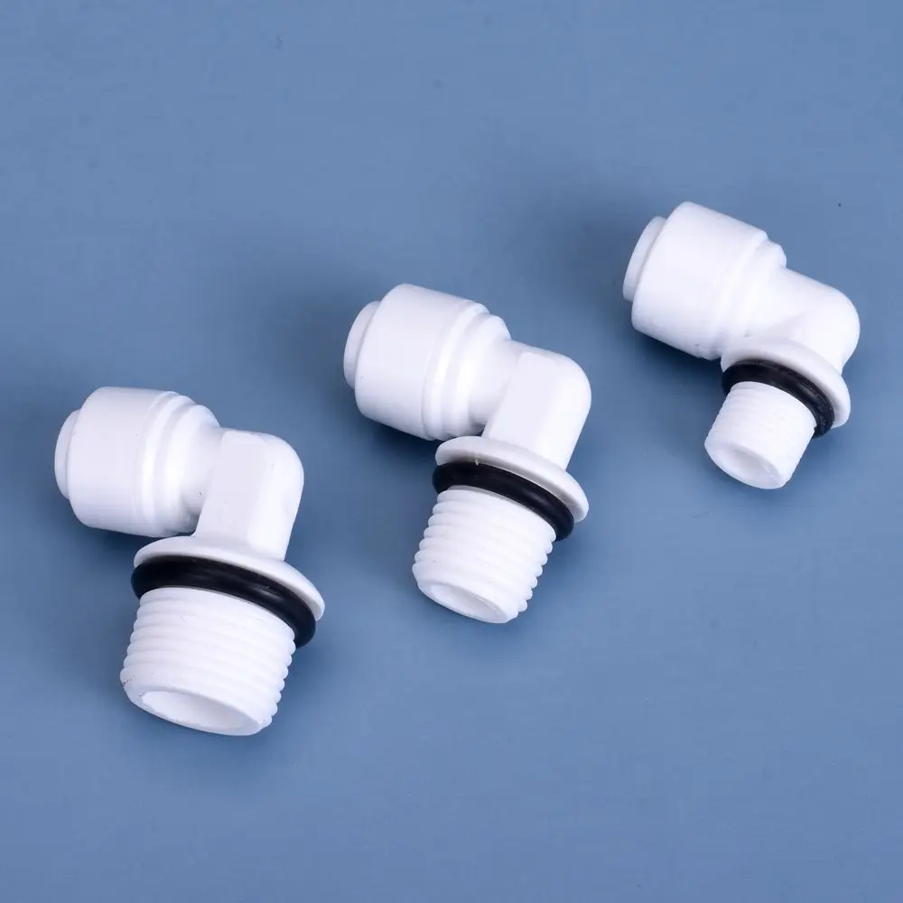 Reverse Osmosis Filter Parts Right Angle Elbow Fitting 1/4" Hose Connection 3/8" Male/Female Threaded Connector