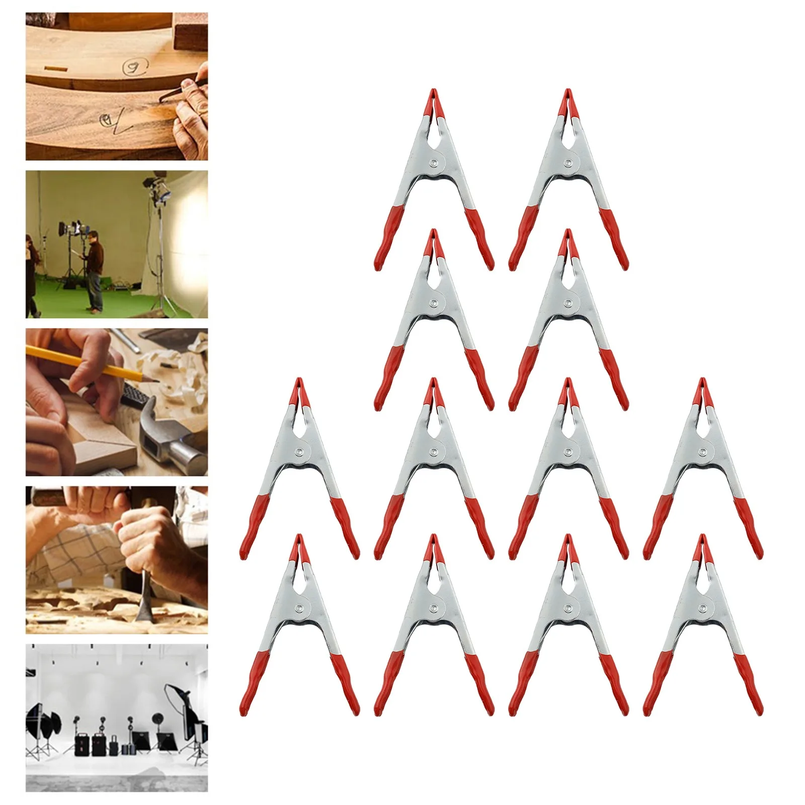 12 ชิ้น/เซ็ต 4 นิ้ว 100 มม.โลหะ Heavy Duty ฤดูใบไม้ผลิ Clamps งานไม้เครื่องมือคลิป Home Improvement ฮาร์ดแวร์ 1