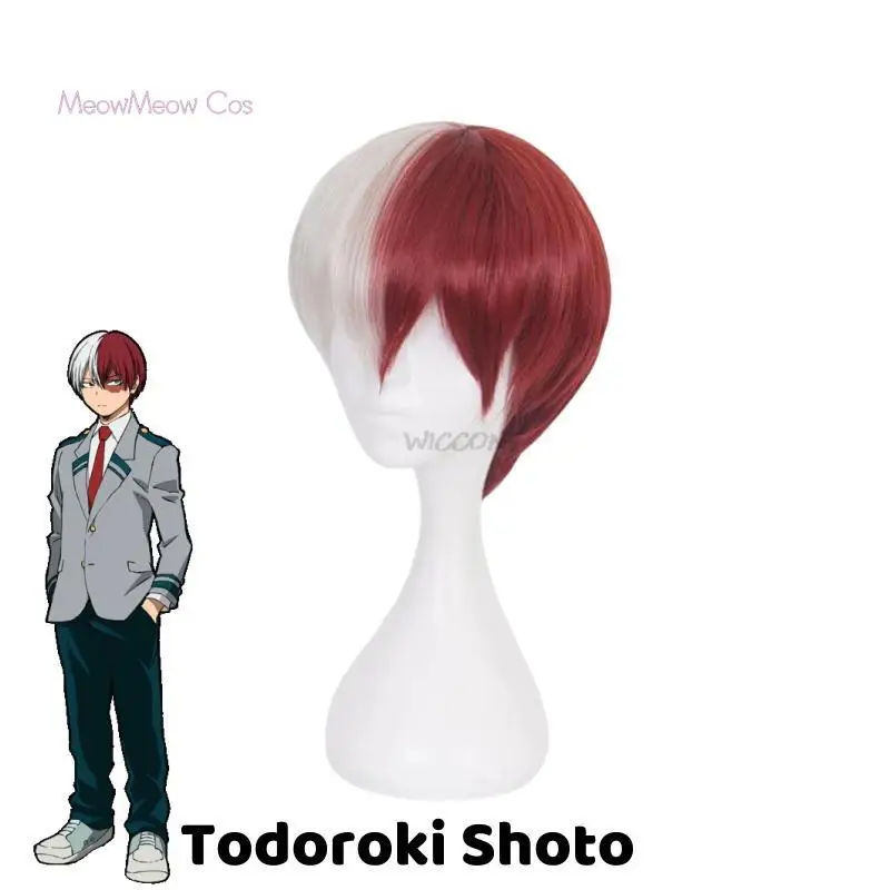 

Todoroki Shoto Cosplay Costume Anime My Hero Academia Gender Transition Wig Only Cosplay Costume Half Red And Half White Wig