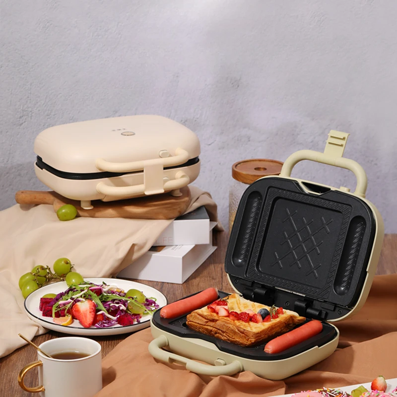 Multifunctional Toaster Sandwich Maker Bread Machine Hot Dog Breakfast Fried Steak Non Stick Coating Automatic 220V 900w