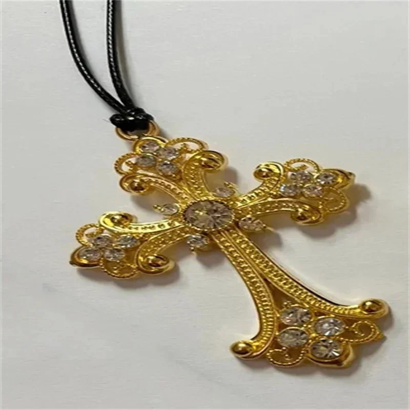 Rhinestone Cross Choker Necklace 4