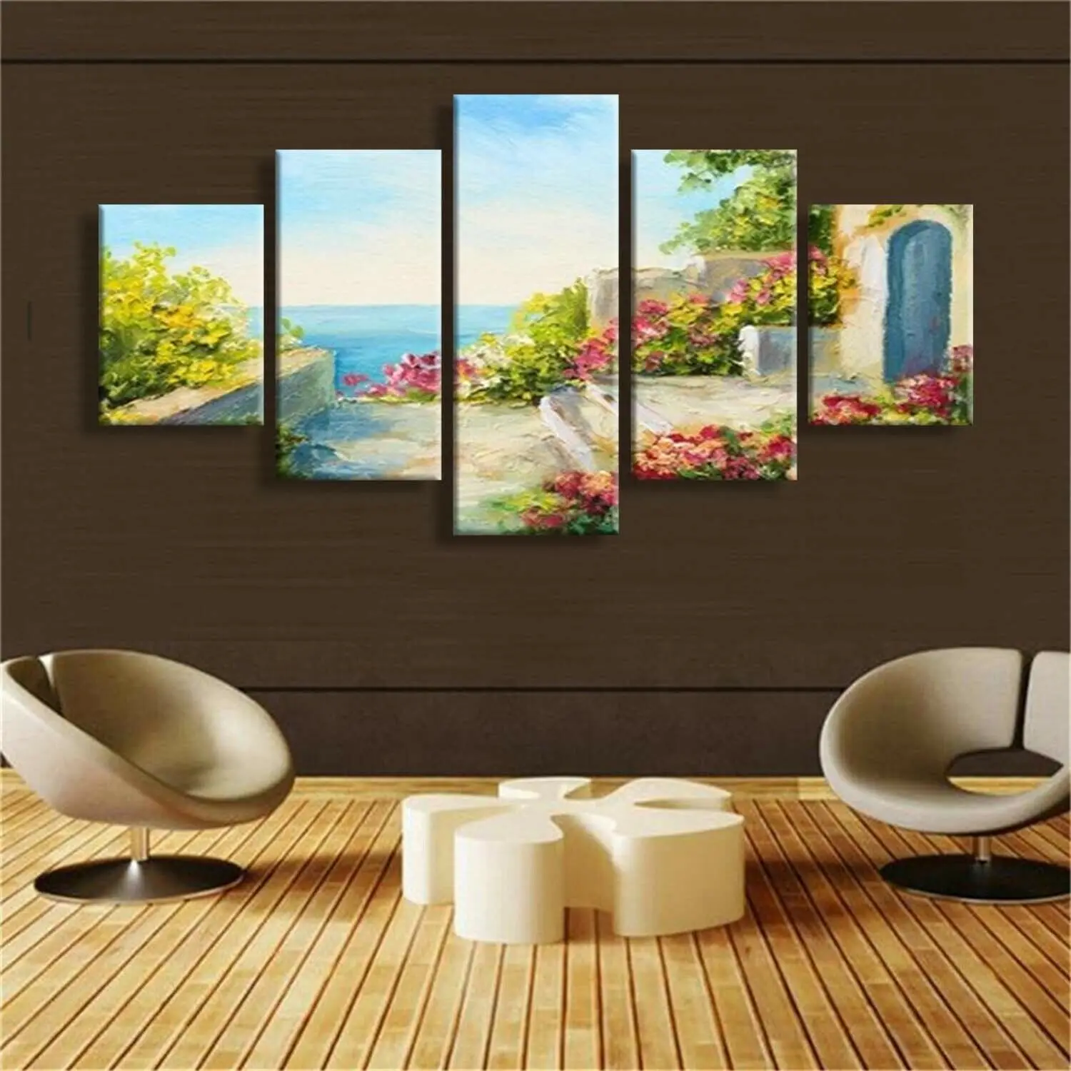 

5P Abstract scenery Art Prints On Canvas for Living Room Home Decor Unframed 5 Panel HD Print Pictures Wall Poster No Framed