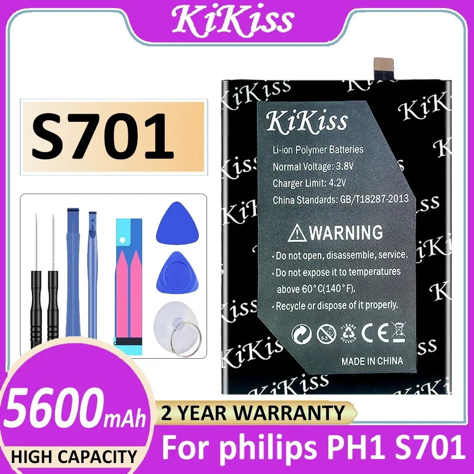 

Аккумулятор KiKiss 5600 мАч для philips S701 PH1 мобильный телефон Bateria