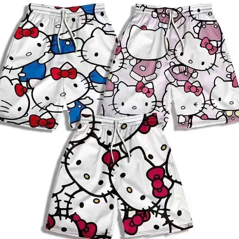 

Sanrio Hello Kitty Anime Y2k Shorts Kawaii Pants Catone Ladies Casual Family Pants Summer Fashion Pajama Pants Gift