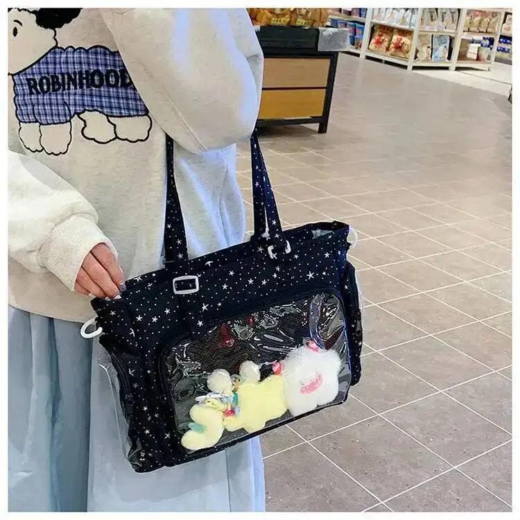 Neue Y2K Niedliche Stern-Bling Ita-Tasche Damen Mode Schultertasche Lolita Mädchen Transparente Tragetasche DIY Display Umhängetasche Handtaschen – Detail 24