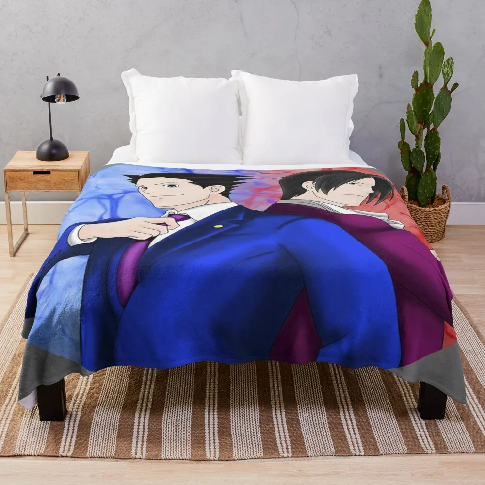 

Phoenix Wright and Miles Edgeworth Throw Blanket Bed covers Blankets Sofas Of Decoration Blankets