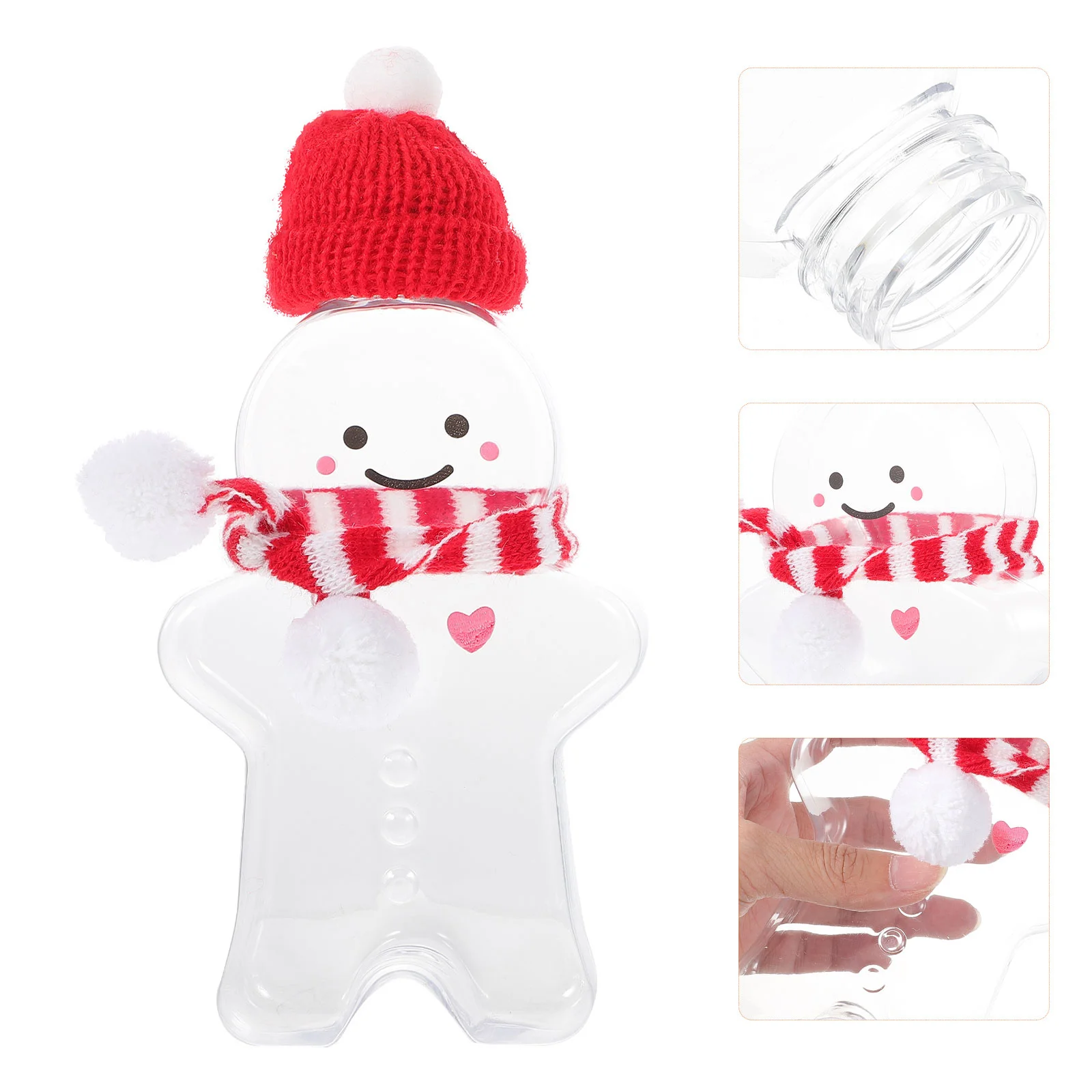 

Christmas Gingerbread Man Bottles Plastic Empty Juice Bottles With Hat And Scarf Milk Tea Water Bottle Drinking Cup