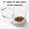 Double Kitten Bowl 2 Cat Feeder Container Tilted Pet Inclination Stand Cats PC Plastic Non-slip Feeding Bowl For Small Dogs Cats 5