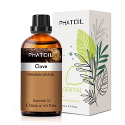 PHATOIL Aromatherapy Essential Oil Blend - 30ml Lemon Eucalyptus, Lavender, Bergamot, Jasmine, Juniper, Rose, Vanilla Scent - 30ml (Clove Bud)