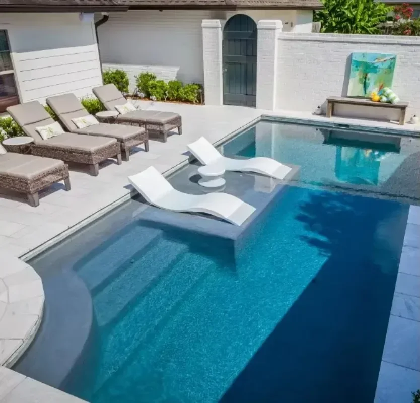 Outdoor Deck Pool Lounge Chair Swimming Pool Garden Reclining