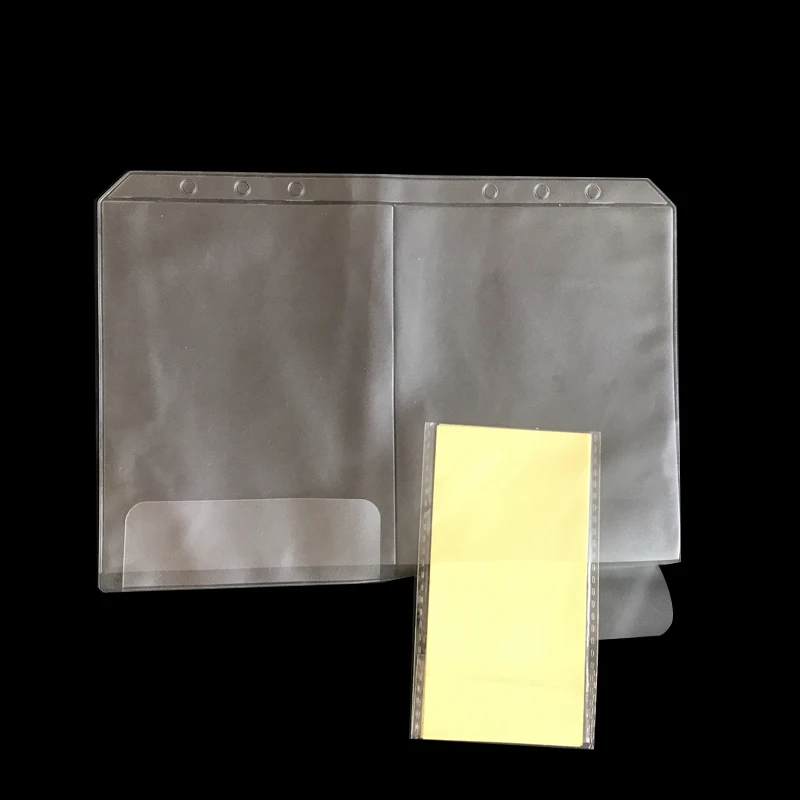 10pcs A5A6 Transparent Universal 6Holes Loose Leaf PVC Storage Bag Card Holder Notebook Planner Collection Pouch Bag Pen Storage