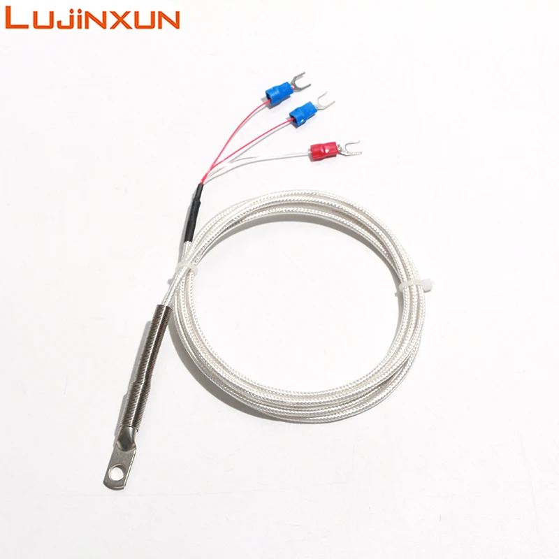 LUJINXUN SMD Platinum RTD PT100 Gasket Platinum Resistance Temperature Sensor Gasket PT1000 Probe PTFE Silver-plated Lead Wire