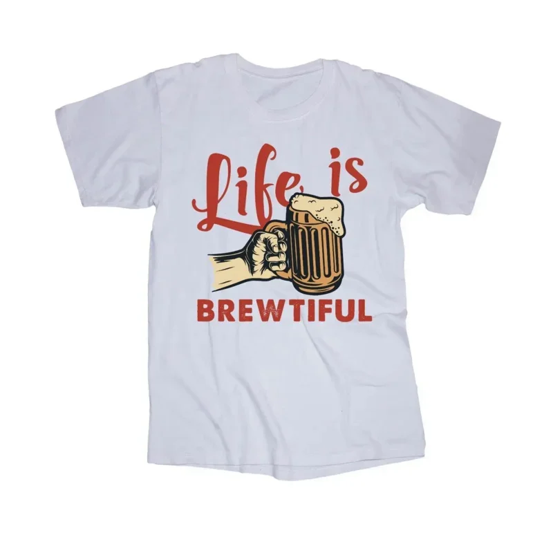 Пивные надписи, пивная кружка, питьевая жизнь, это пивная забавная белая футболка с длинными или короткими рукавами